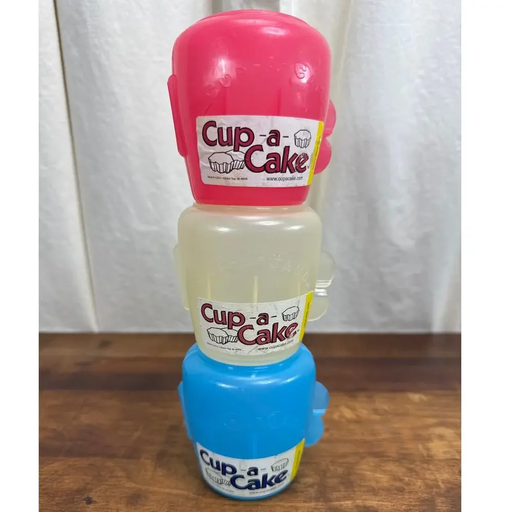 Cup-a-Cake Cupcake Storage Holder Carrier Vintage Red, Clear, & Blue Made in USA